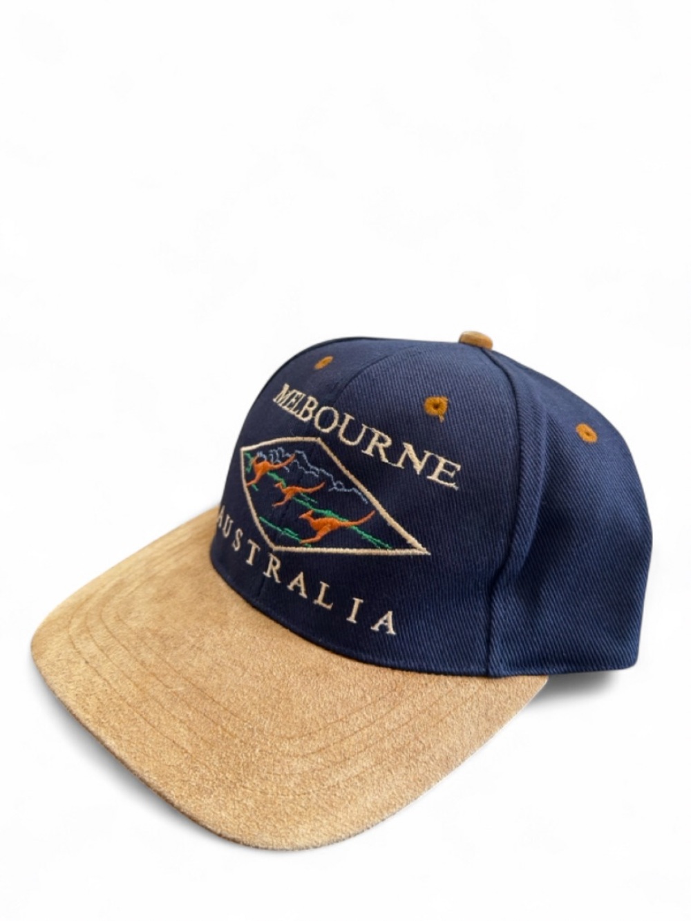 Melbourne, Australia Two-Tone Embroidered/Suede Brim Velcro Strap Cap
